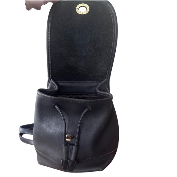 Coach Vintage Mini Backpack 9960 Black Glove Tanned Leather Brass Turnlock '96 - Picture 10 of 10